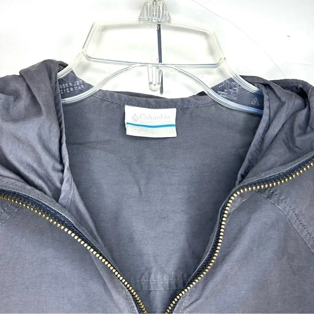 Columbia Lightweight Hooded Windbreaker Jacket Gray Women’s Small - Picture 2 of 12